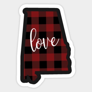 Alabama Love Buffalo Plaid Tshirt Sticker